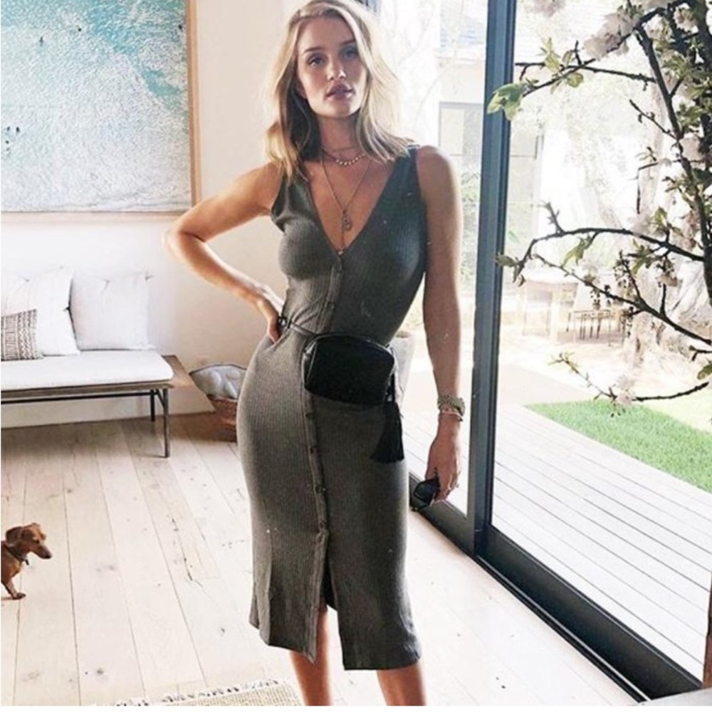 Reformation Nancy Dress Grey XS NWOT